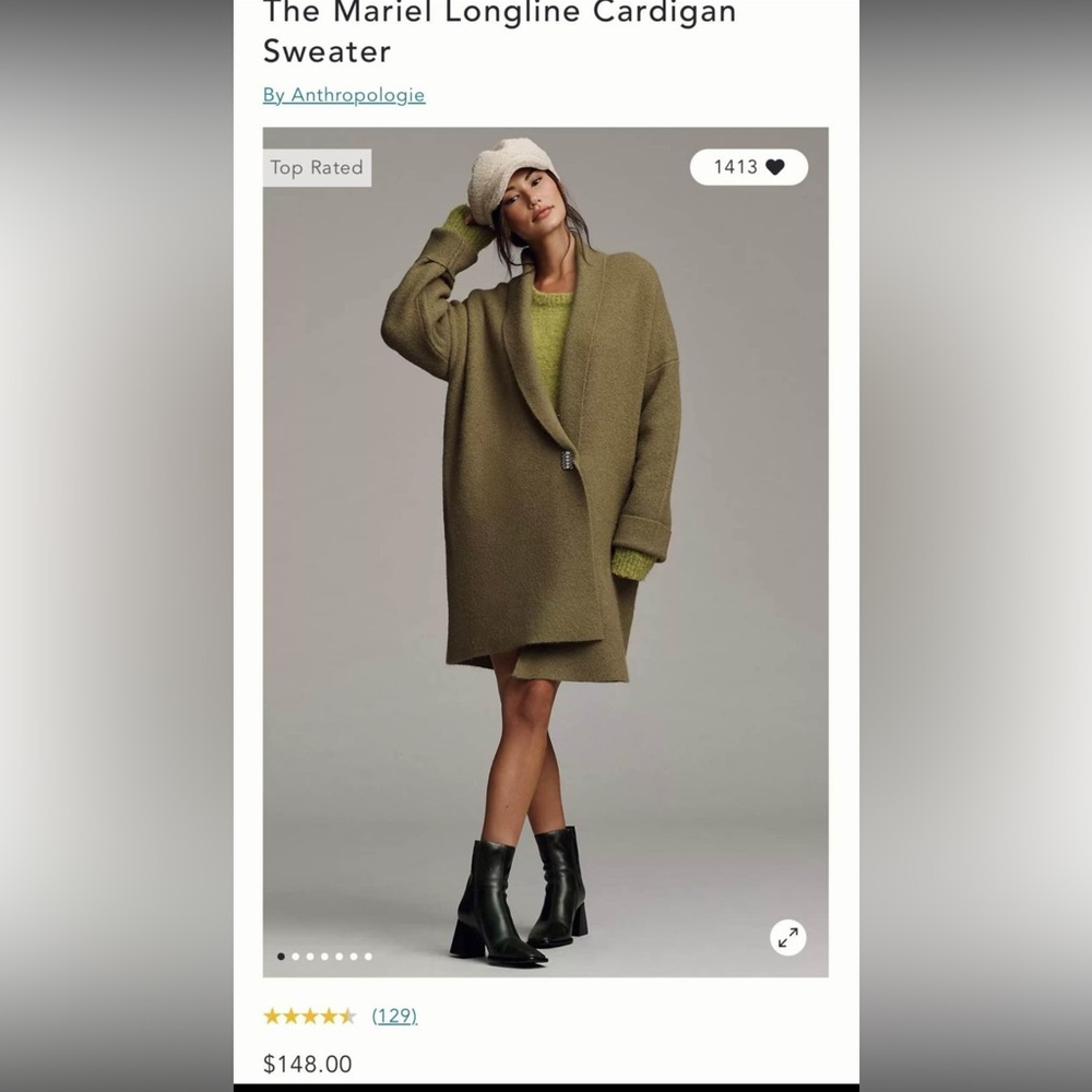 Anthropology Mariel longline cardigan